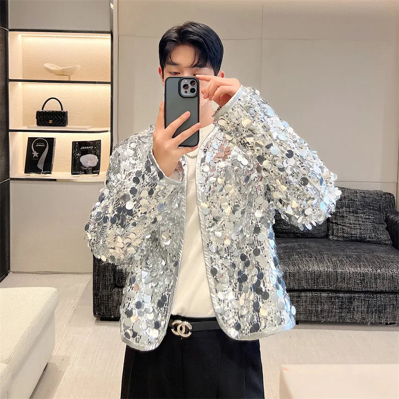 IEFB Sexy Man Jackets Fashion Korean Style Sequin