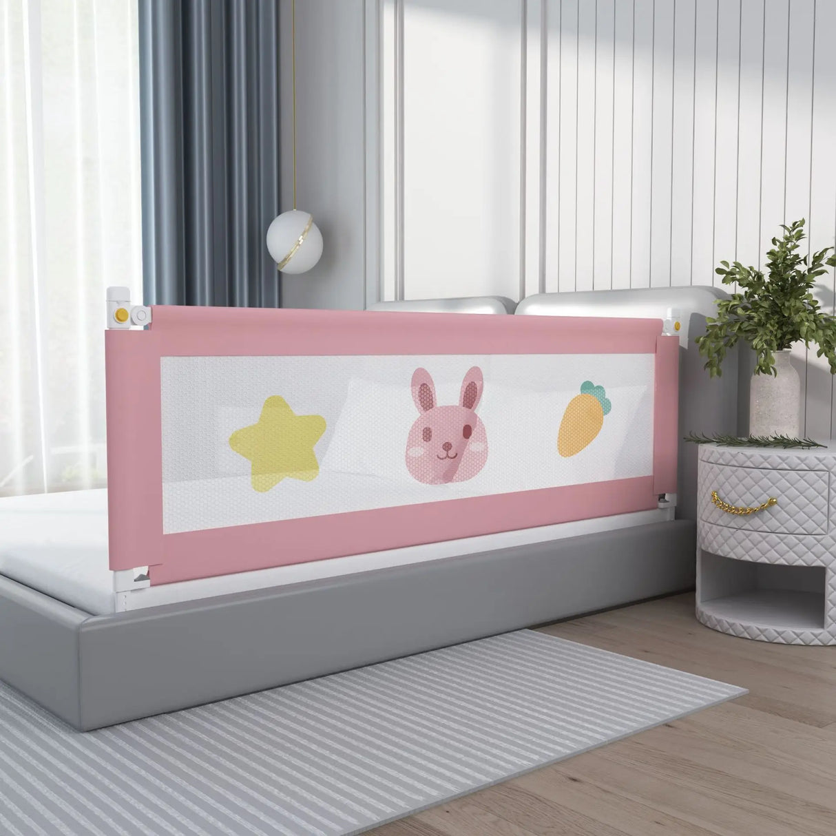 Embroidered Children's Anti-falling Bed Fence Universal Safety Guard