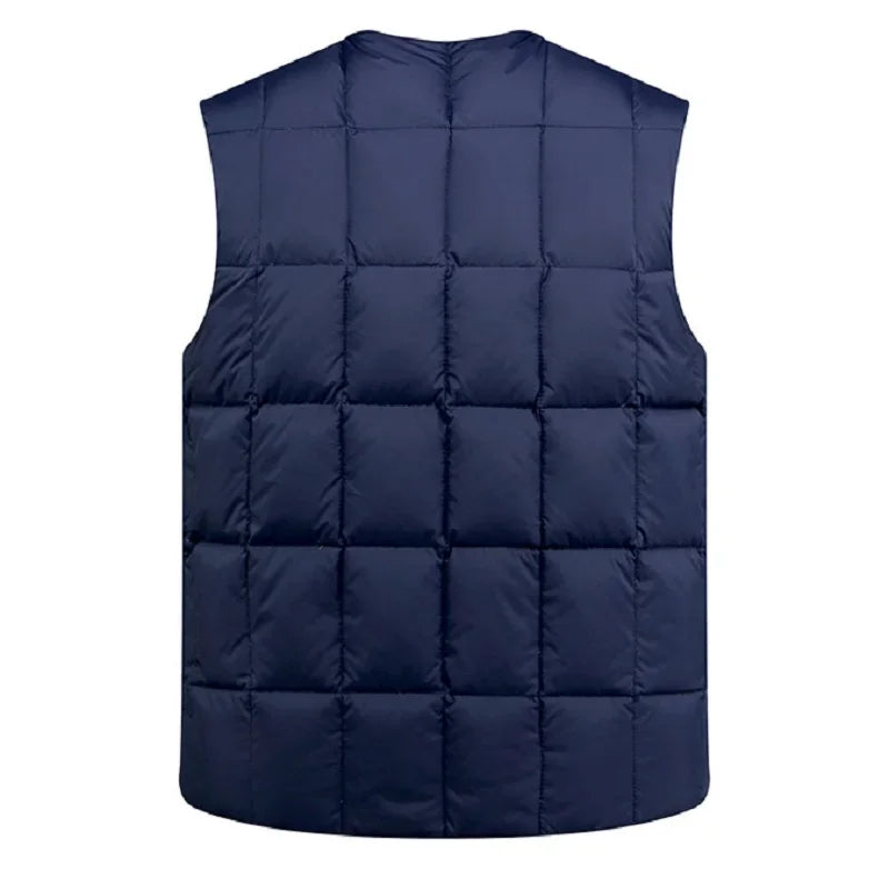 White Duck Down Vest Men Lightweight Autumn Winter