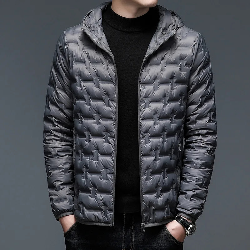 Hooded Short 90 White Down Jacket Lightweight warm
