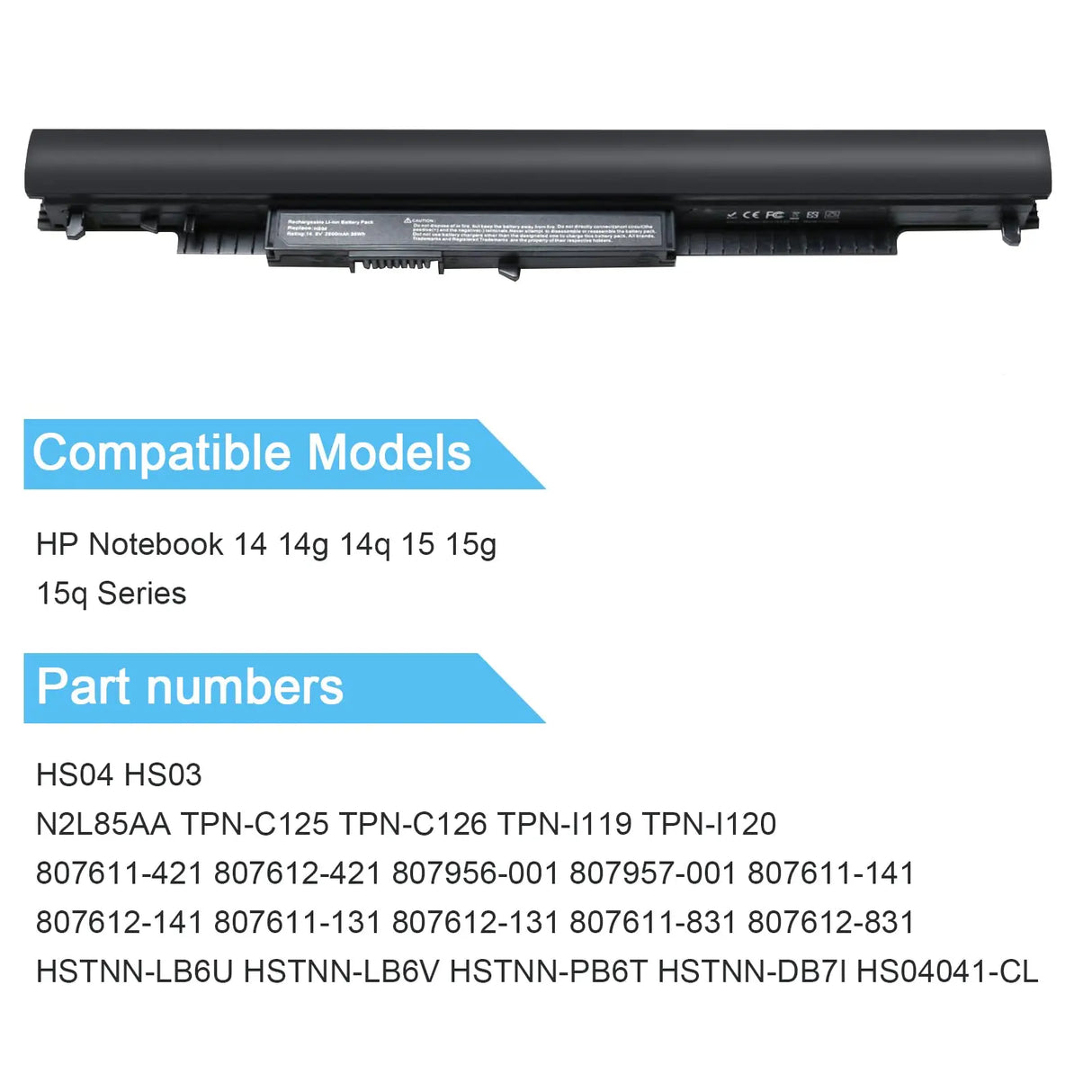 HS04 HS03 Laptop Battery for HP 807956-001 807612-421