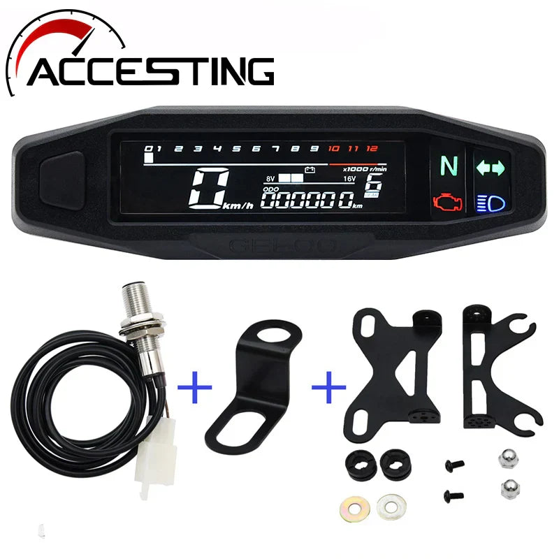 2021 Universal Moto RPM Tachometer & Speedometer Set for Motorcycles