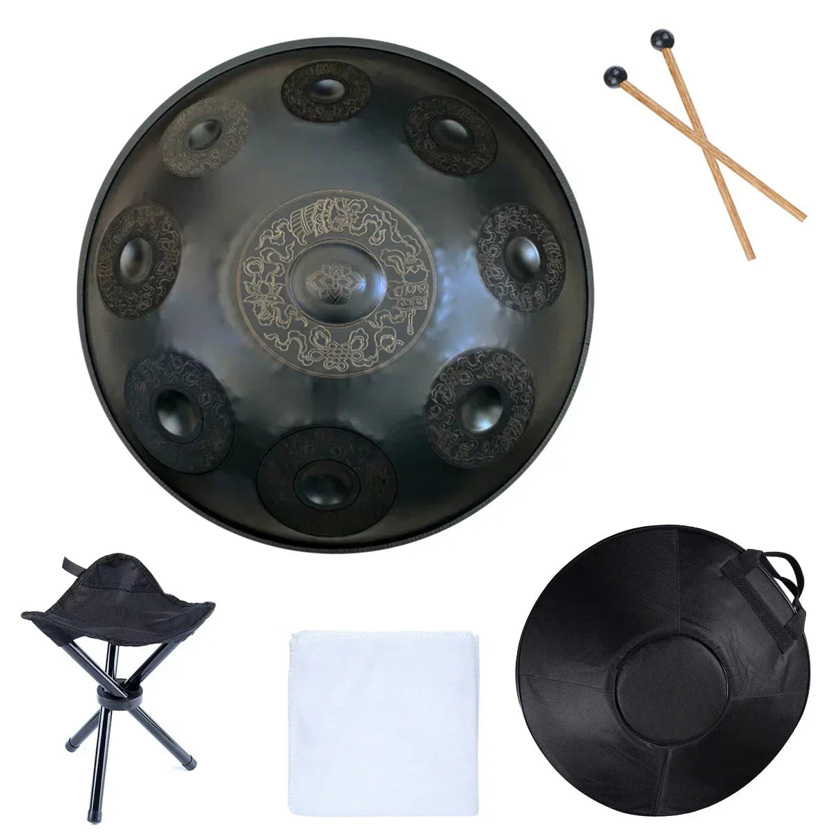 Handpan Drum D Minor 9/10 Notes Steel Tongue