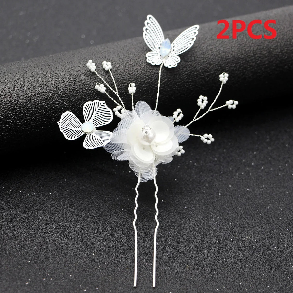 3PCS Flower Hairpin Bride Headdress For Women Pearl