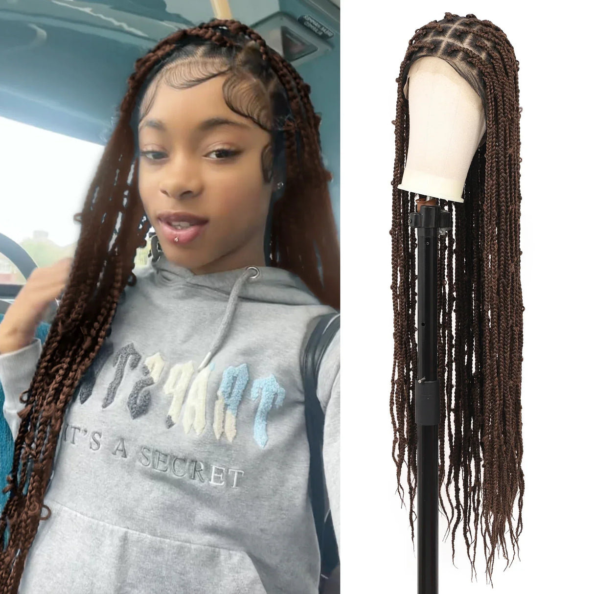 Kalyss 36" Square Knotless Butterfly Box Braided Wigs