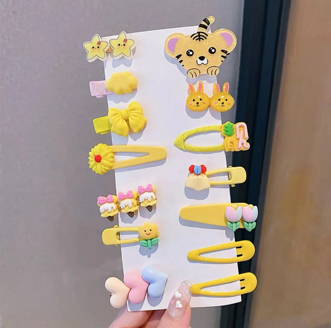 14Pcs/Set Cartoon Butterfly Rainbow Hairpin For Kids Girls