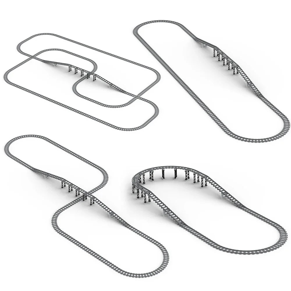 City Track Trains Uphill Flexible Soft Tracks Building