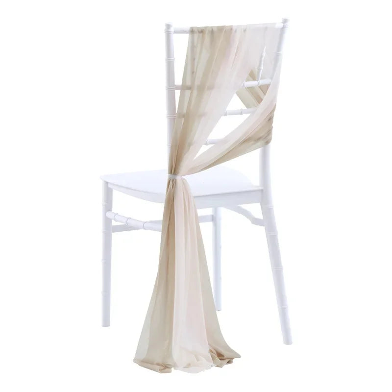 10/50PCS Chiffon Chair Sashes Wedding Chair Decoration 17x250cm