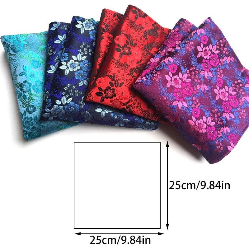 1PC Luxury Formal Wedding Fashion Handkerchiefs Colorful Mens
