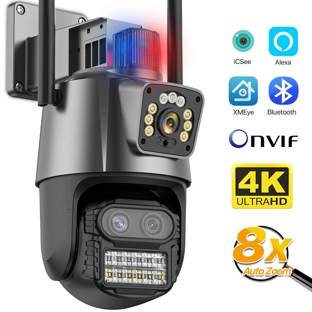 9MP Three Lens WIFI IP Camera 4K HD