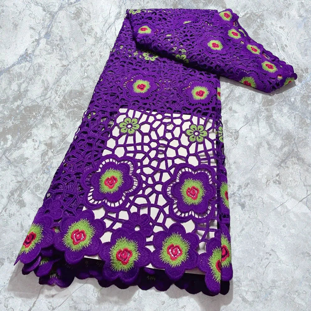 2022 High Quality Embroidered African Chemical Lace Fabric