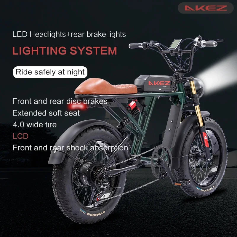 Smart and Powerful AKEZ 1500W 26AH 48V Lithium