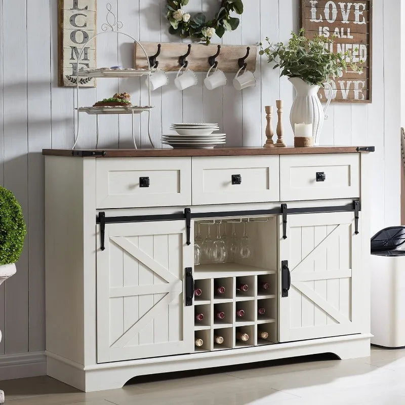 OKD Farmhouse Buffet Cabinet, 54" Coffee Wine Bar