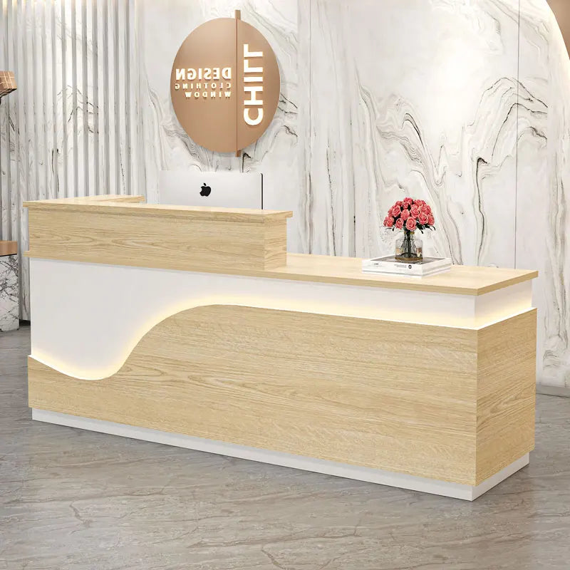 White Light Reception Desks Design Stylish Modern Luxury