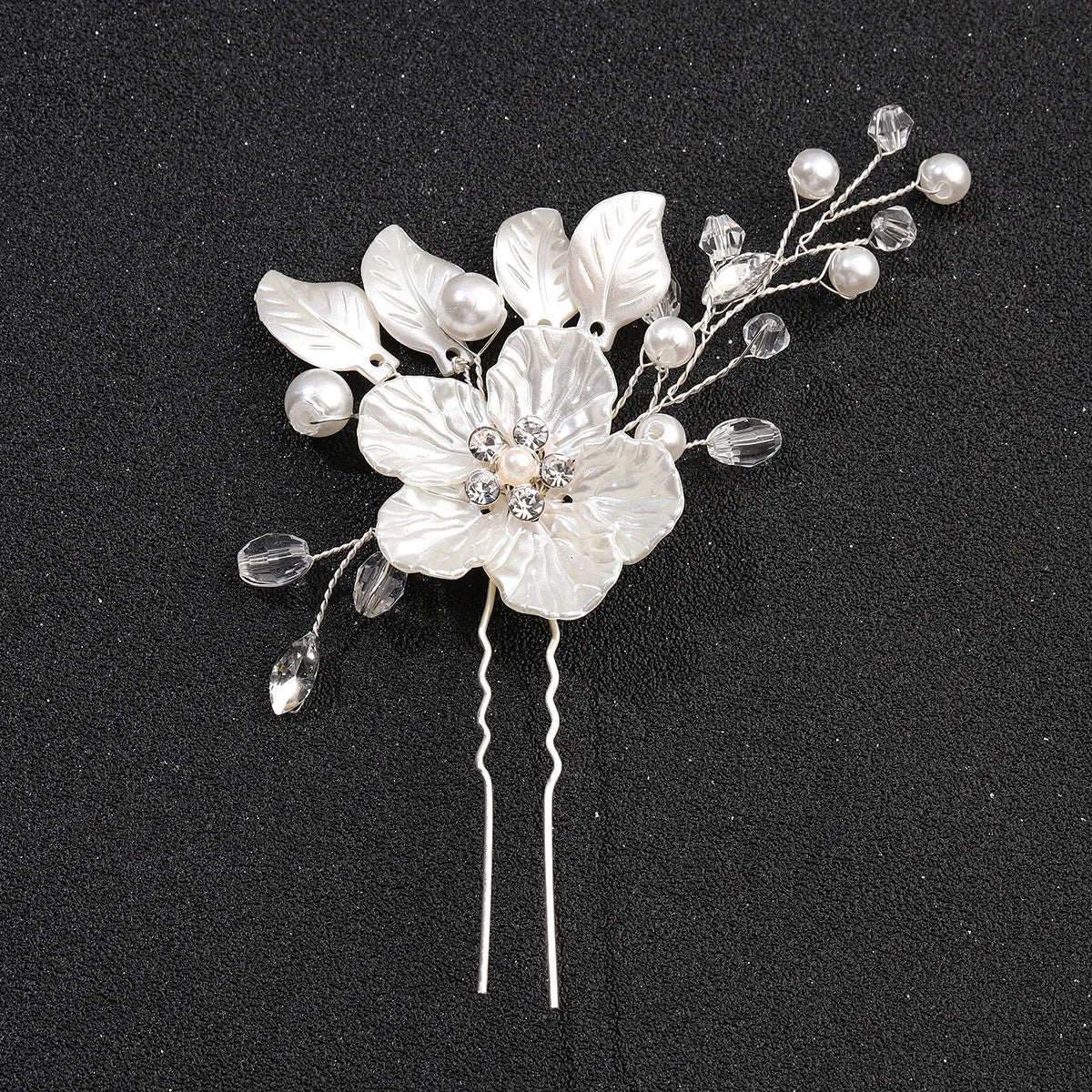 White Flower Hairpins Elegant Women Floral Style Hair
