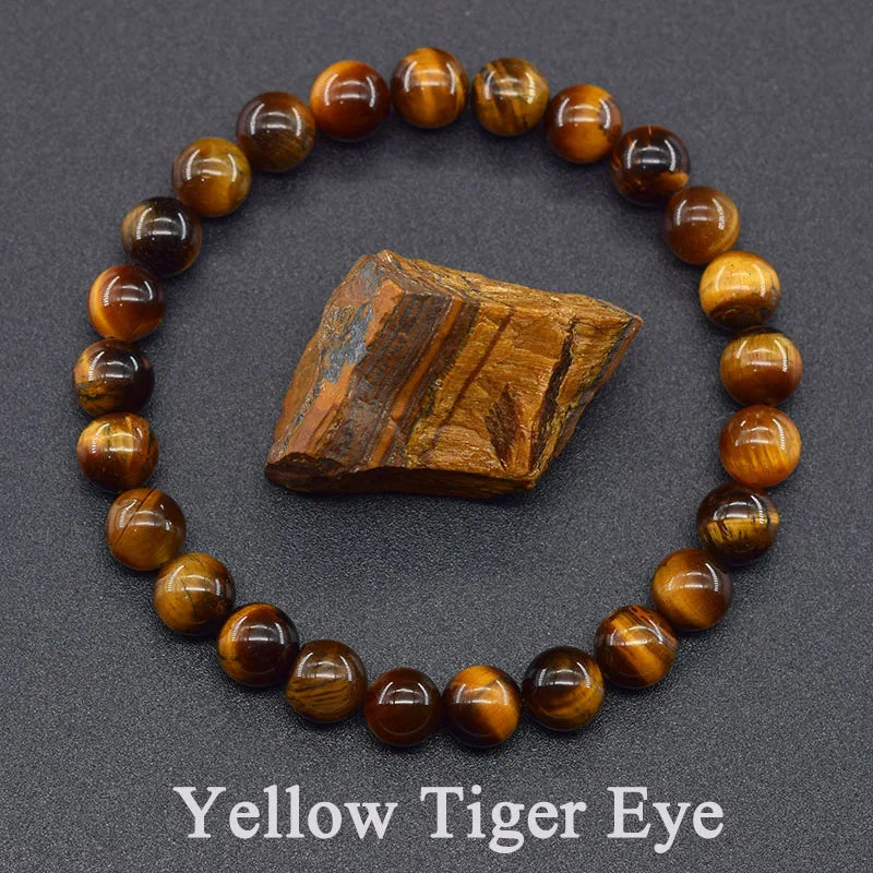 Real Natural Labradorite Stone Bead Bracelet Men Women