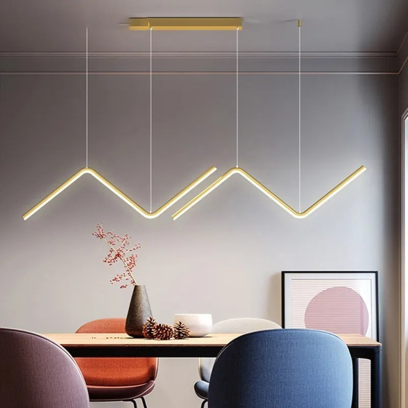 Modern LED Pendant Light Nodic Gold Hanging Chandelier