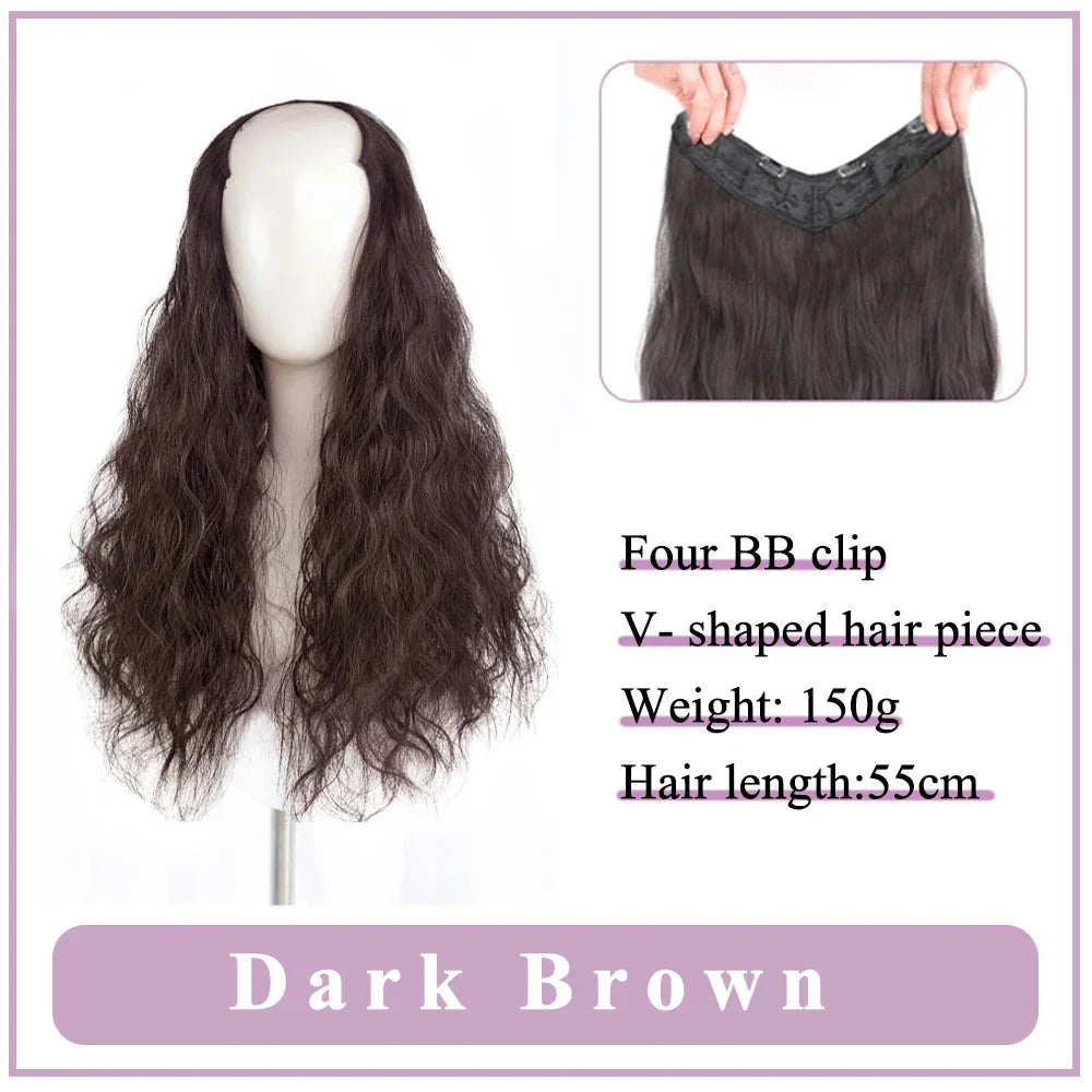 WEILAI Women's V-Shaped Long Hair Extension Synthetic Wig