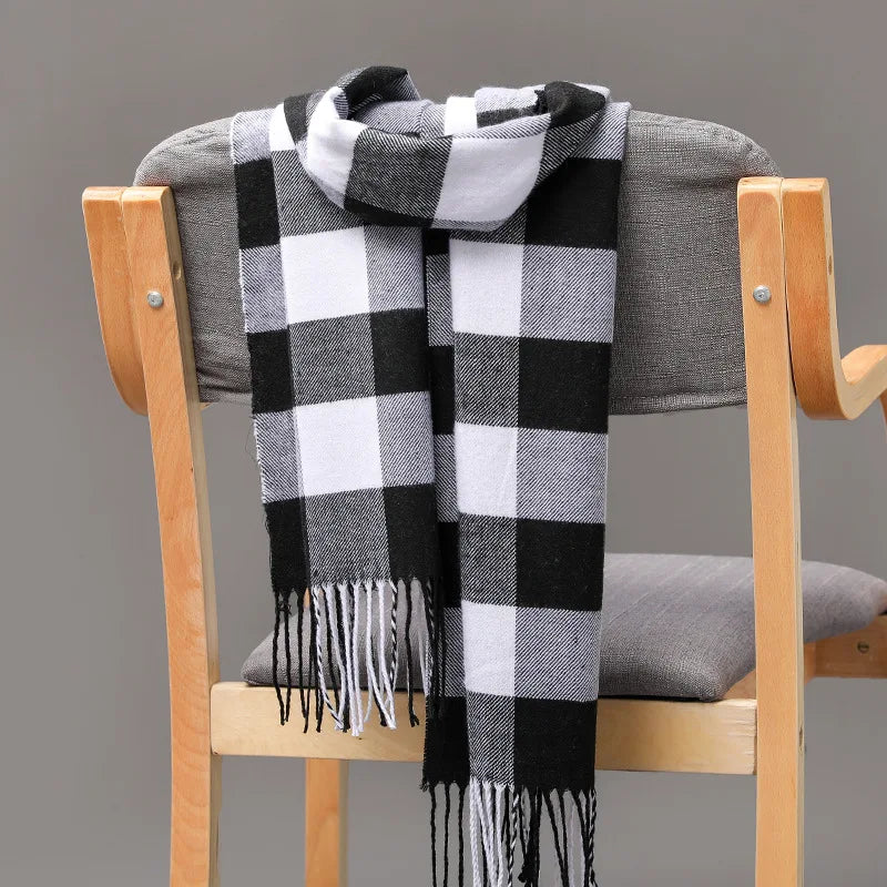 Luxury Brand Plaid Winter Men Scarf Warm Cashmere