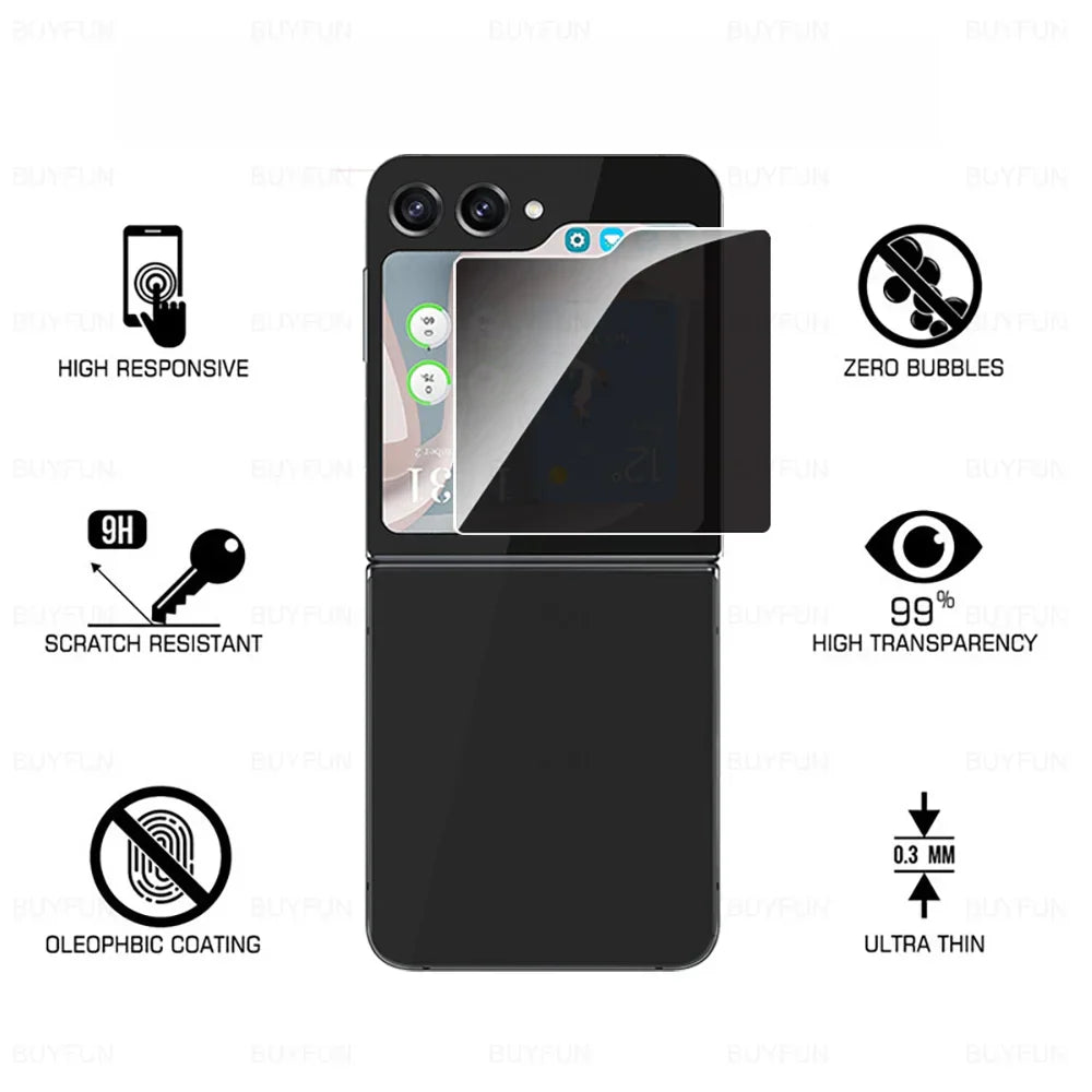 For Samsung Galaxy Z Flip5 Privacy Back Glass