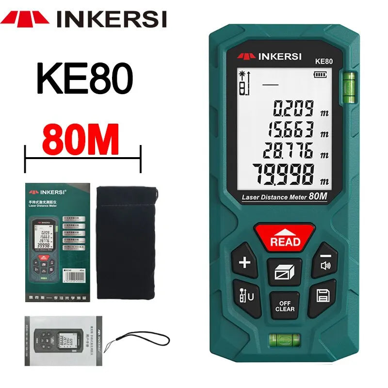 INKERSI Laser Rangefinder Digital Tape Measure 40M/70M/120m High