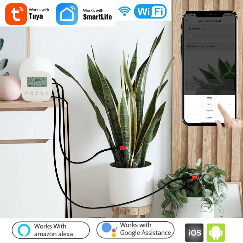 With Solar Panel WiFi Tuya Micro-drip Irrigation Controller
