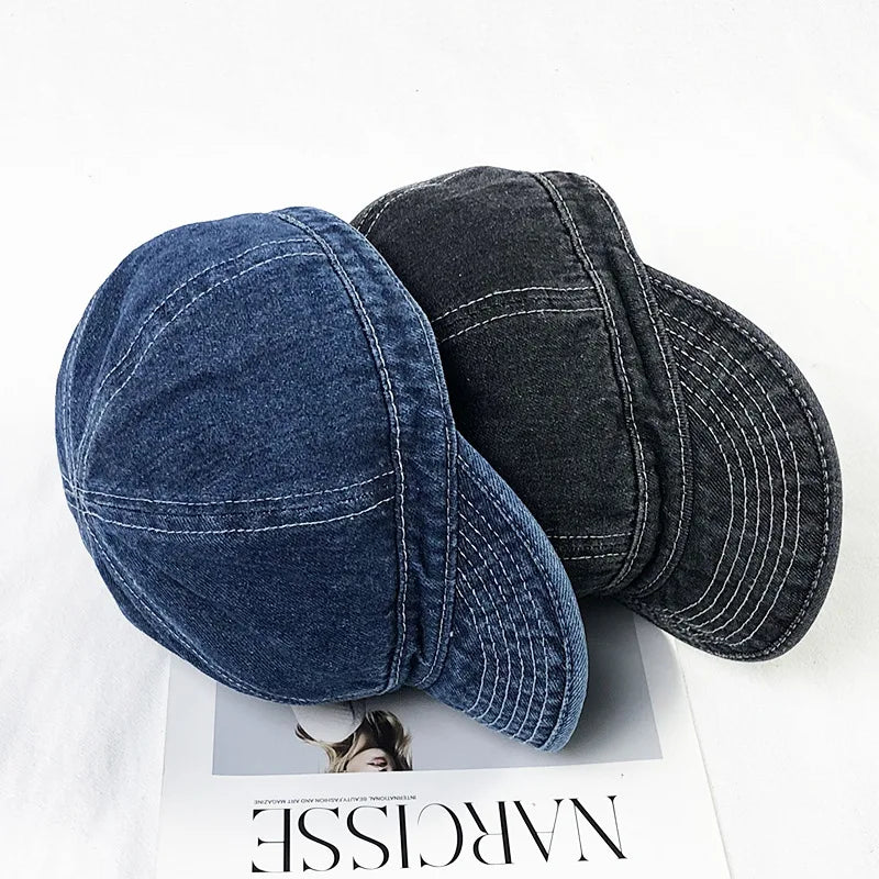 Short Brim Denim Baseball Caps for Men Summer