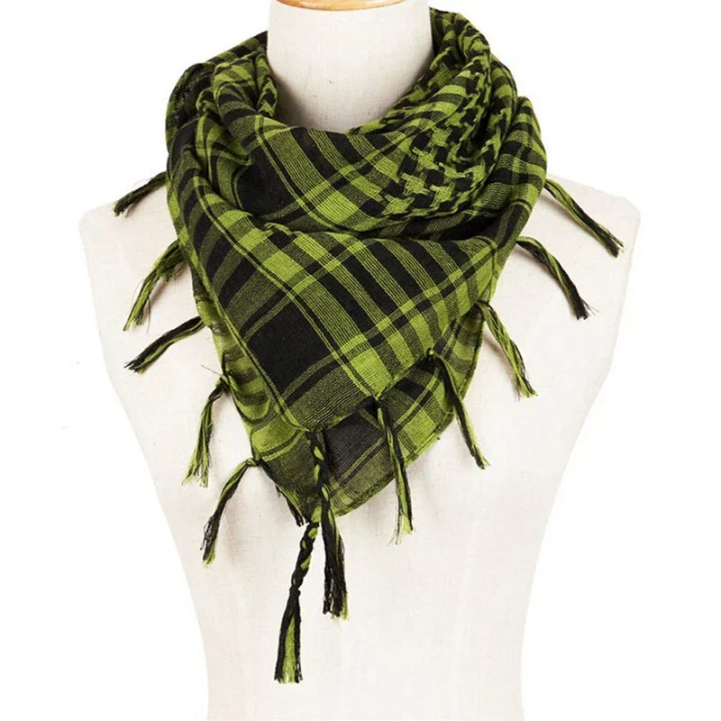 2X Unisex Scarf Polyester Lightweight Plaid Tassel Arab