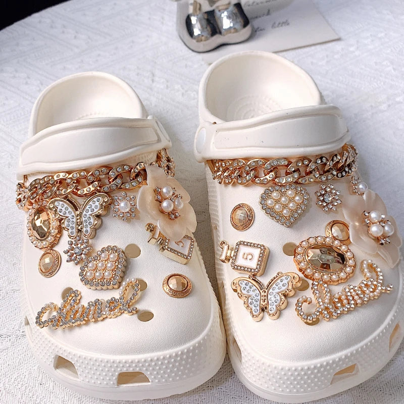 Shoe Charms for Crocs DIY Diamond Pearl Chain