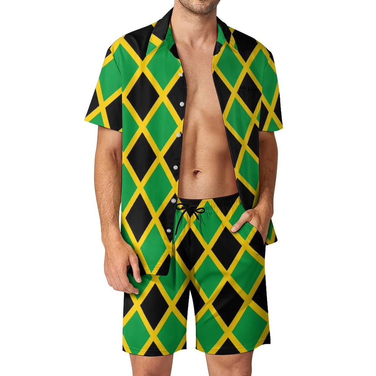 Jamaican Flag Men Sets Jamaica Cushion Aesthetic Casual