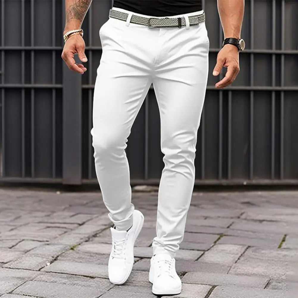 Slim Fit Suit Pants Men's Slim Fit Solid