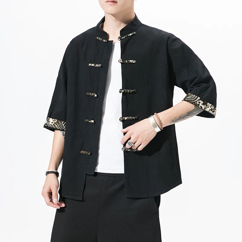 Male New Chinese Style Shirt Mens Tops Tang