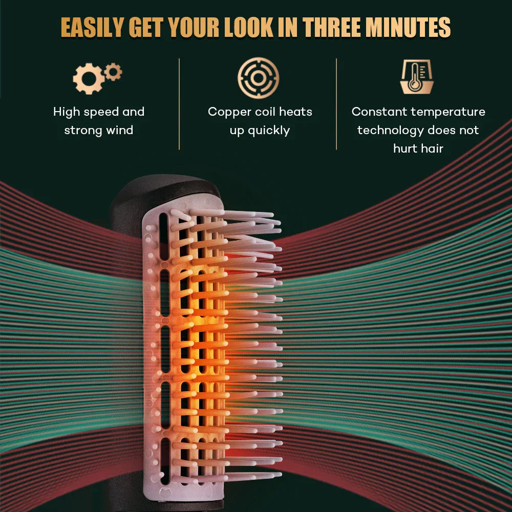 NEW Hair Dryer Comb Hot Air Curling For