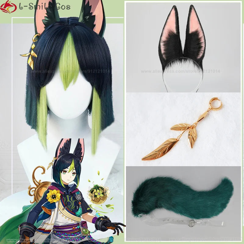 Tighnari Cosplay Wig Game Sumeru Tighnari Short Heat