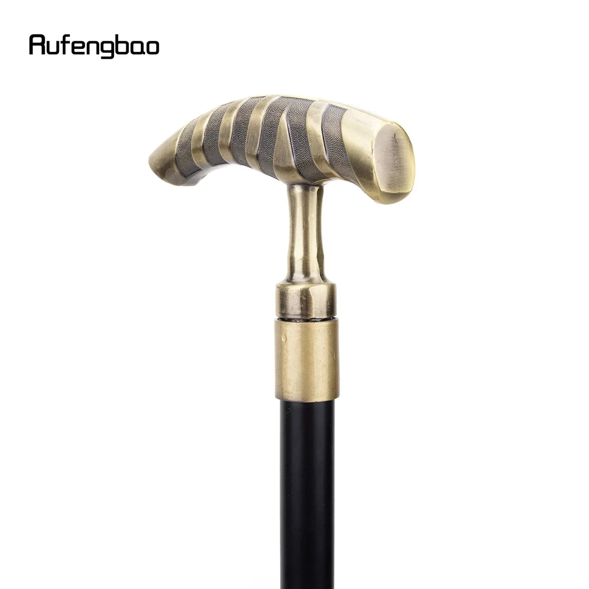 Golden Stripe Single Joint Walking Stick with Hidden