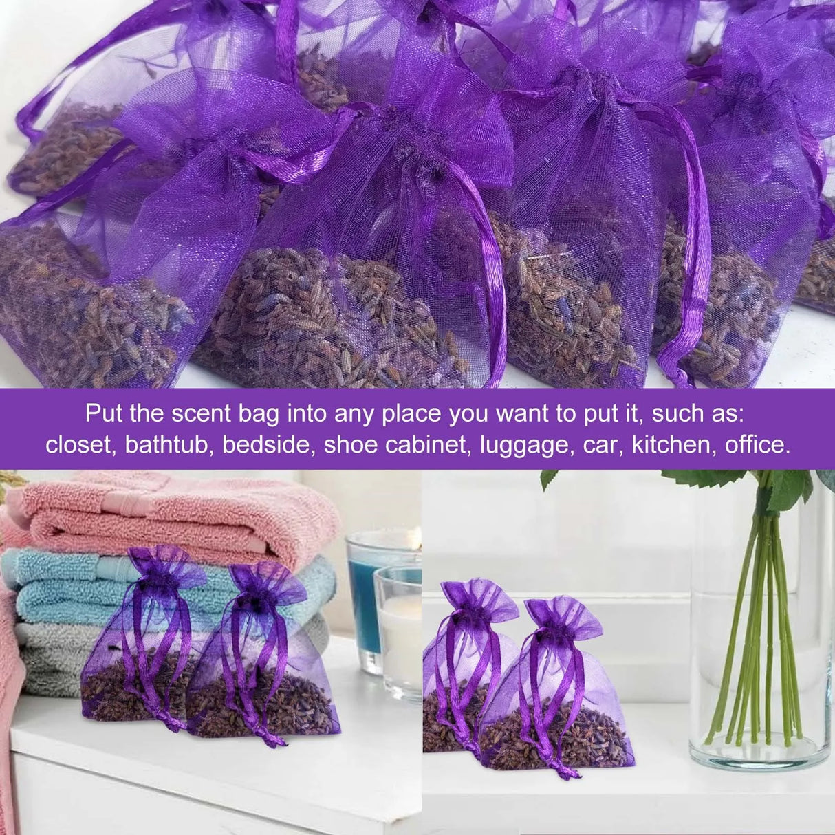 Lavender Scented Hanging Air For Drawers Wardrobes And