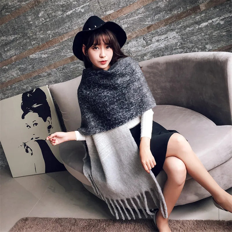 2023 Cashmere Scarf Women Winter Thick Pashmina Warm