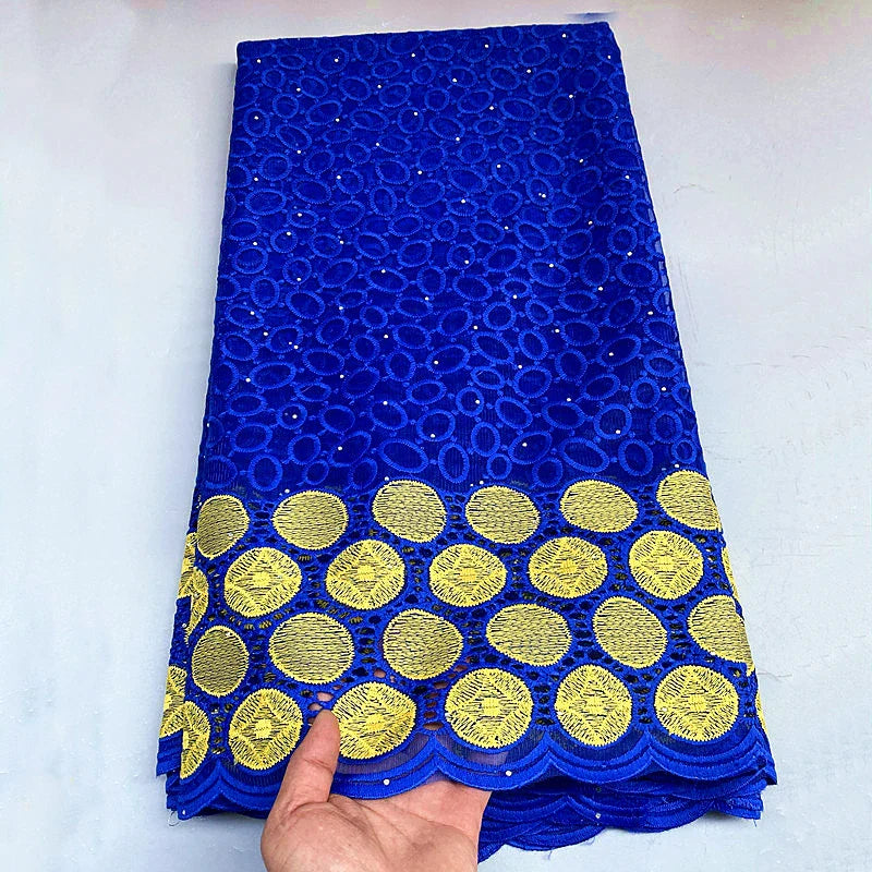 5 Yard French Nigerian Organza With Gold Thread