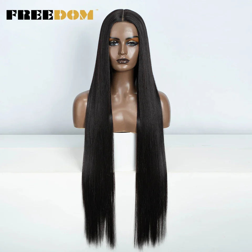 FREEDOM Synthetic Lace Front Wigs For Women Straight