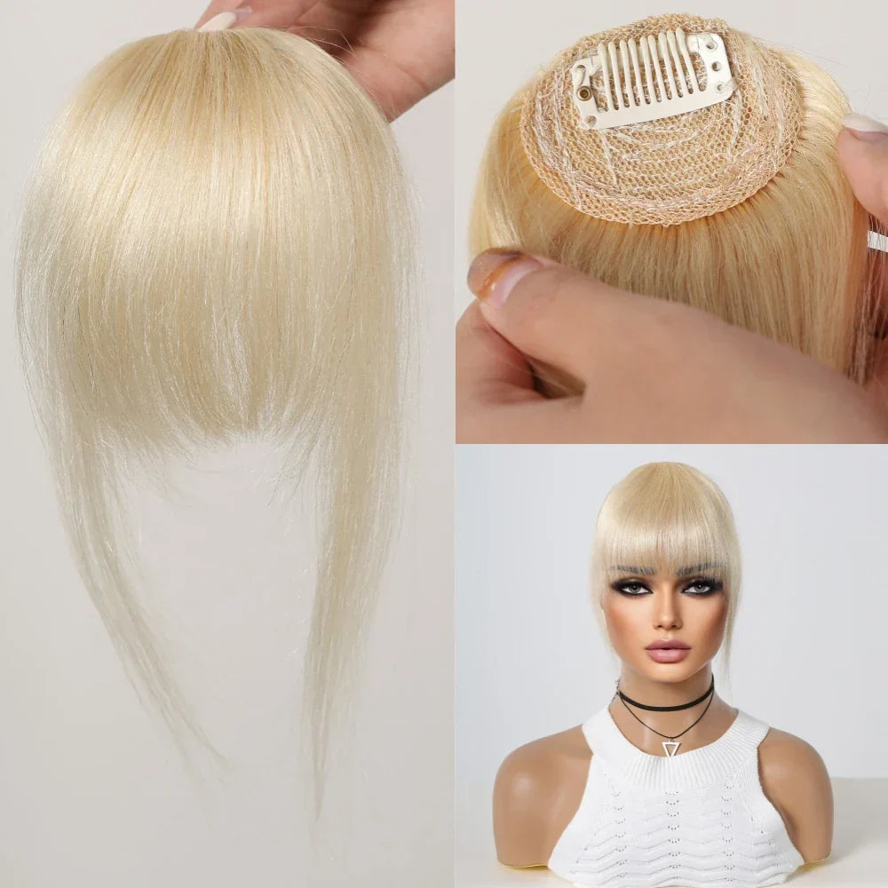 100% Human Hair Bangs Natural Black Brown French