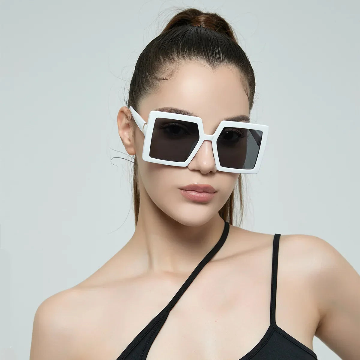 Retro Pink Big Frame Square Sunglasses Women Brand
