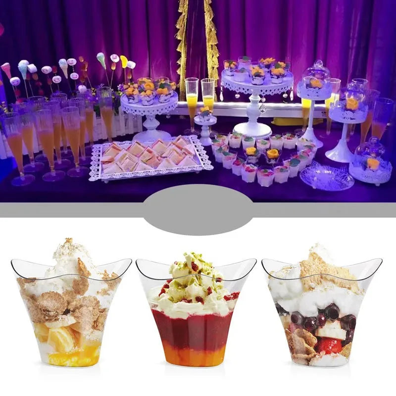25/50PCS Disposable Dessert Cups for Party Birthday 3.4OZ