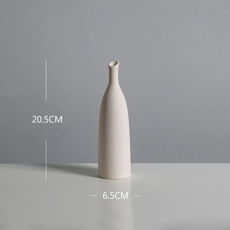 Nordic White Tabletop Vases Ceramic Flower Vase Living