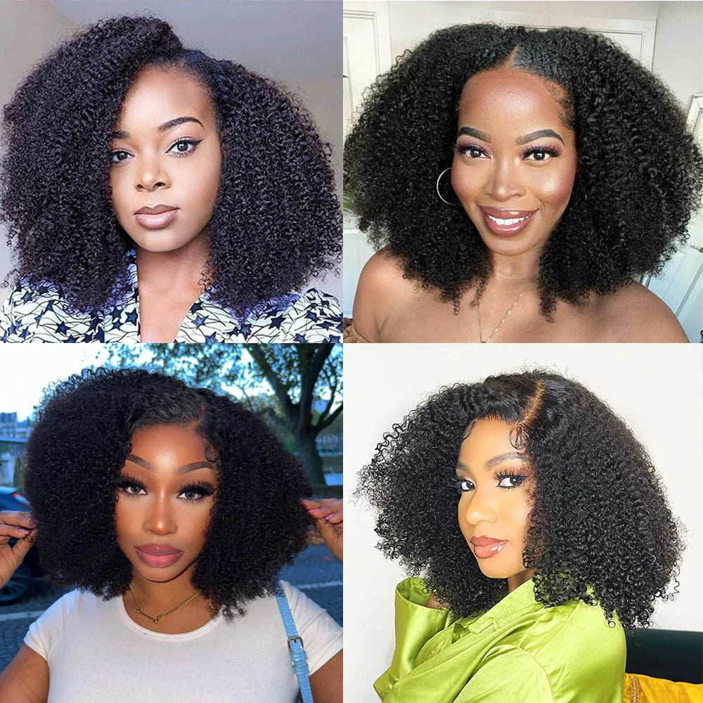 250% Density Afro Kinky Curly Human Hair Wigs