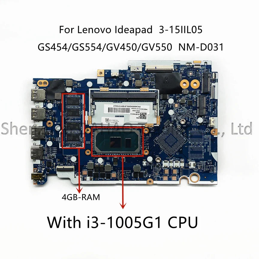 For Lenovo IdeaPad 3-15IIL05 Laptop Motherboard With i3-1005G1