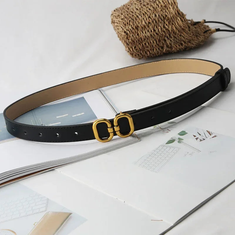 New Women's Fashionable Famous Brand Design Buckle Thin