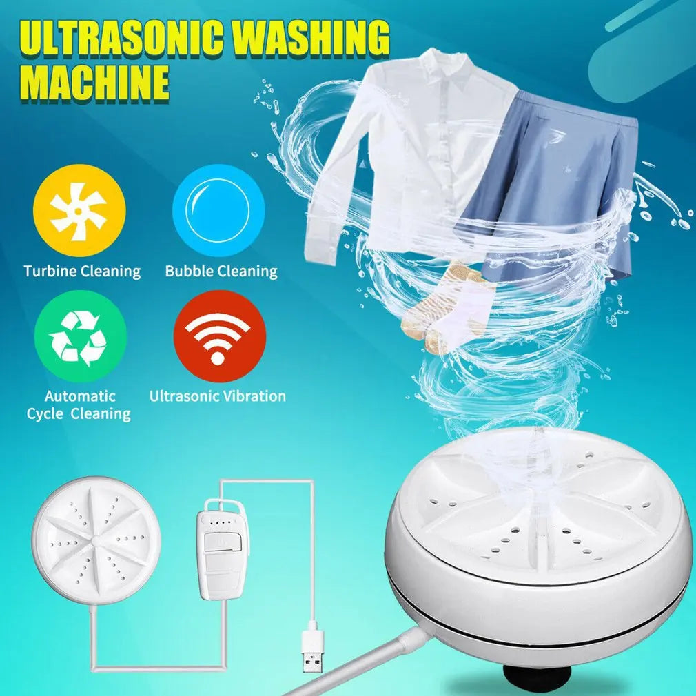 Travel Usb Mini Ultrasonic Washing Machine Portable Turbo