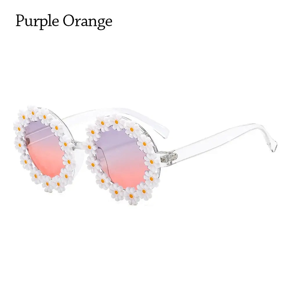 Fashion Retro Daisy Sunglasses for Women Round Flower