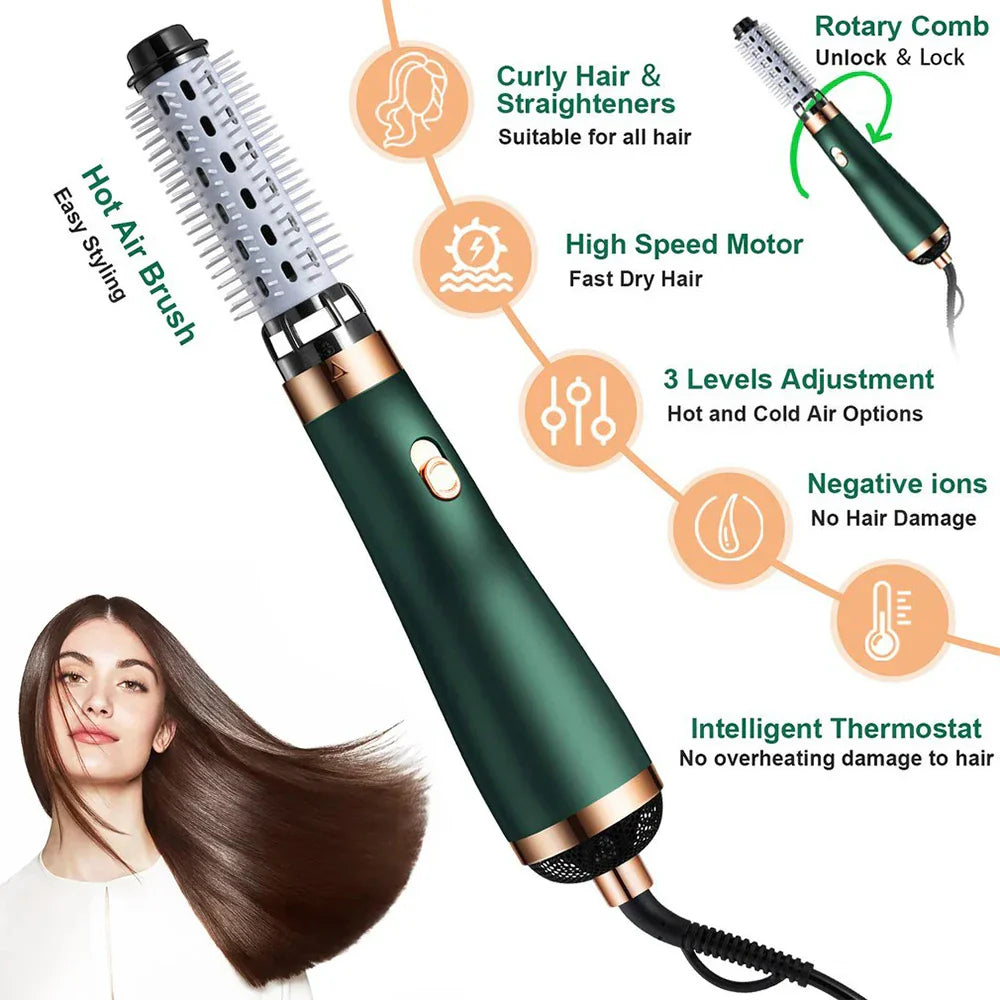NEW Hair Dryer Comb Hot Air Curling For