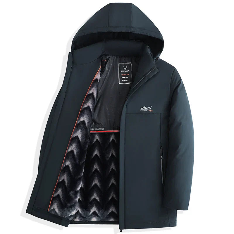 Waterproof Parkas Long Jacket New Winter Men Warm